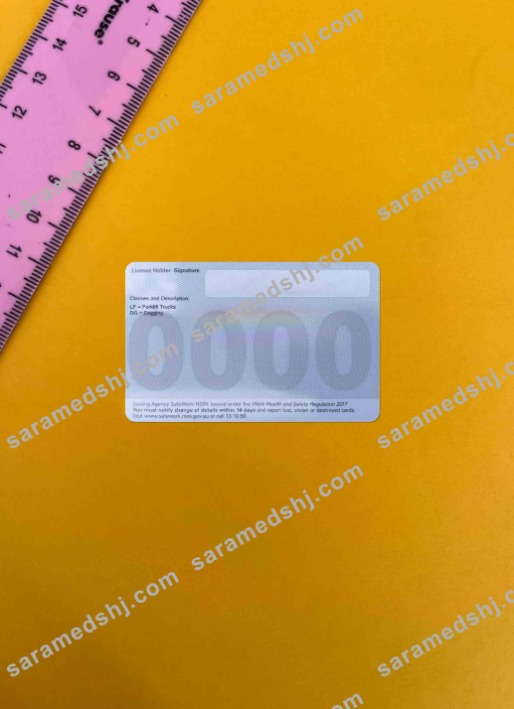Australia New South Wales national license photolook BACK